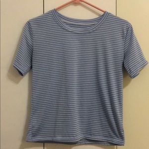 blue and white striped shirt